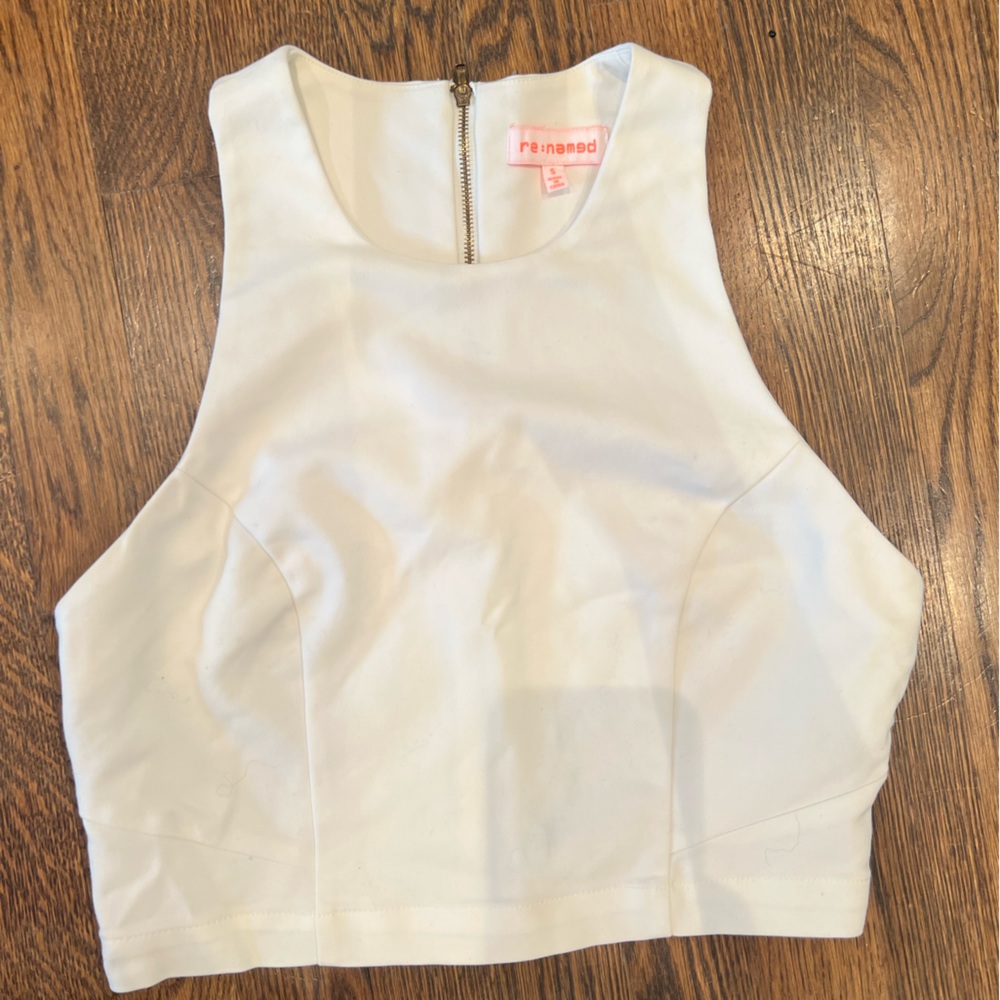 Re:named white cotton crop top